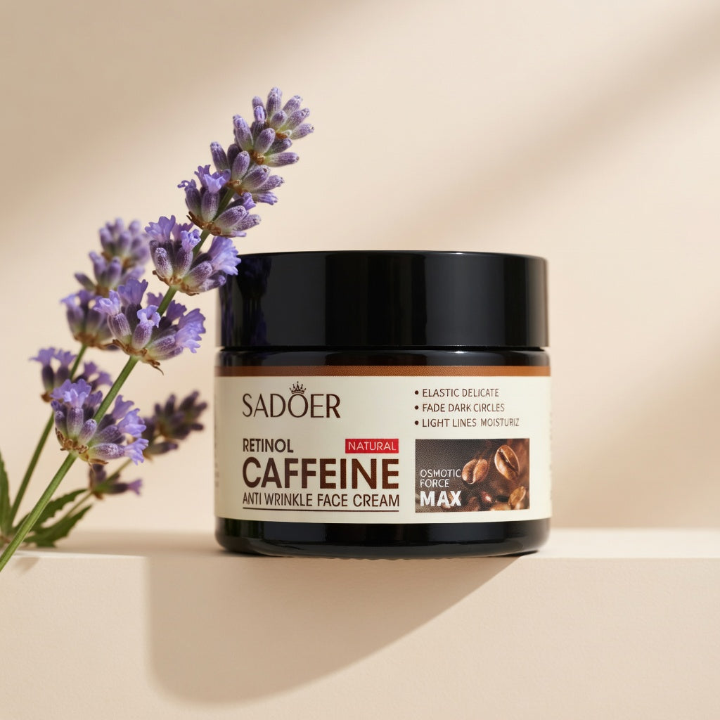 Sadoer Retinol Caffeine Anti-Wrinkle Face Cream | Firming & Brightening Moisturizer | 50g