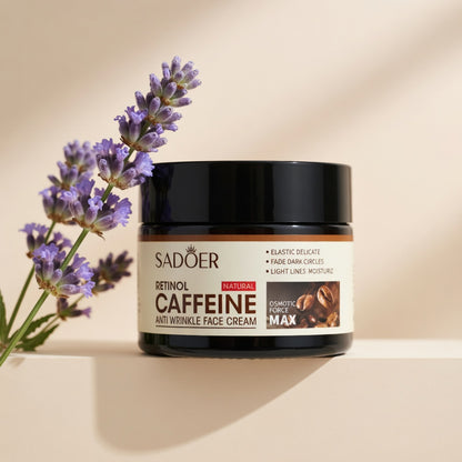 Sadoer Retinol Caffeine Anti-Wrinkle Face Cream | Firming & Brightening Moisturizer | 50g