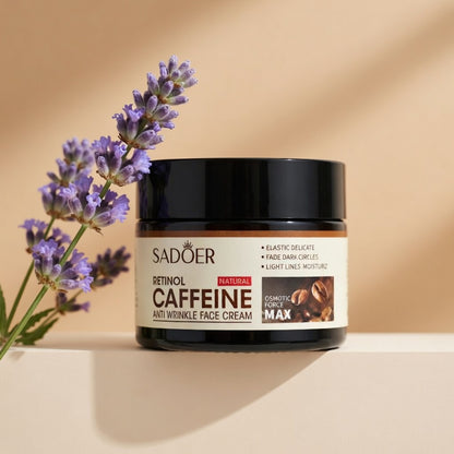 Sadoer Retinol Caffeine Anti-Wrinkle Face Cream | Firming & Brightening Moisturizer | 50g
