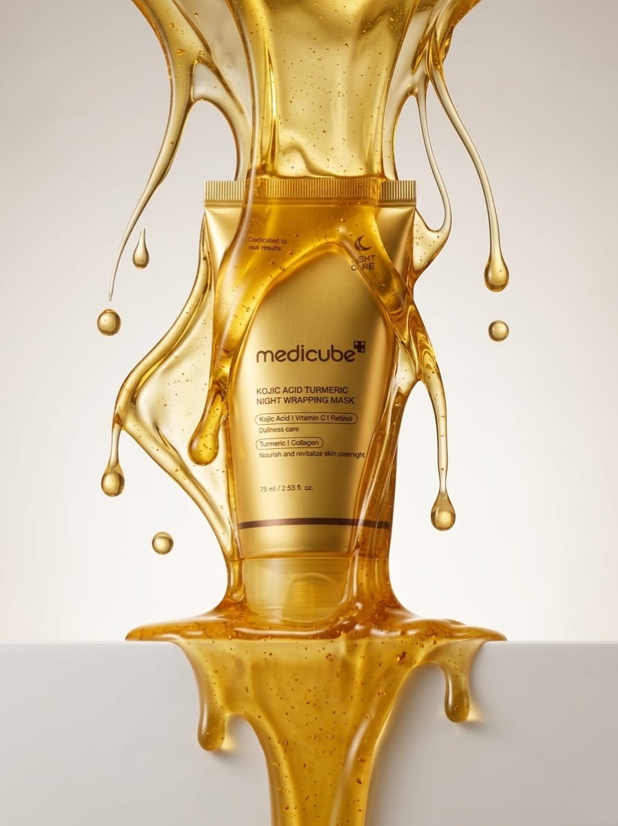 Medicube Kojic Acid Turmeric Night Wrapping Mask | Korean Overnight Brightening Peel-Off Mask | 75ml